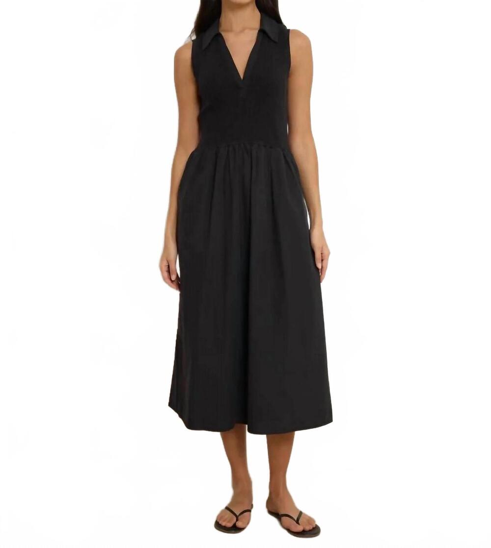 NEW NATION LTD jessica midi dress in jet black